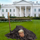 Illustration for article titled Fighting Impeachment: Trump Has Had Barron Bury Him Up To The Neck In The White House Lawn So That He Cannot Be Removed From Office